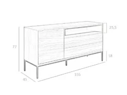 Buffet En Bois De Noyer Et Gris 3226 ANGEL CERDA -Mobilier De Restaurant buffet 18423961