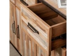 Buffet 4 Portes En Teck Industriel "Fusion" 140cm Naturel 8 Buffet 4 Portes En Teck Industriel "Fusion" 140cm Naturel -Mobilier De Restaurant buffet 19090263