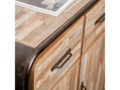 Buffet 4 Portes En Teck Industriel "Fusion" 140cm Naturel 9 Buffet 4 Portes En Teck Industriel "Fusion" 140cm Naturel -Mobilier De Restaurant buffet 19090265