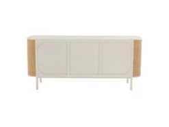 Buffet 3 Portes En Rotin "Molly" 180cm Blanc & Beige -Mobilier De Restaurant buffet 19090831