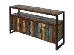 Bahut 4 Portes En Bois "Delhio" 175cm Marron & Noir -Mobilier De Restaurant buffet 19090981