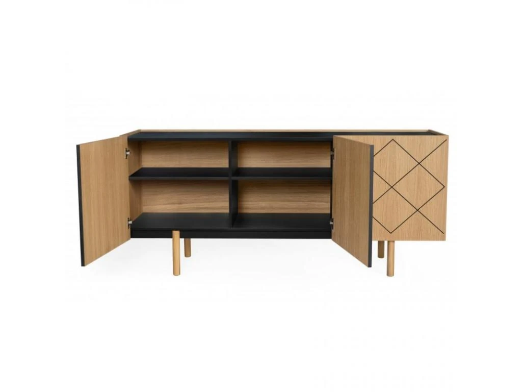 Buffet Design En Bois Massif "Porto" 175cm Chêne 3 Buffet Design En Bois Massif "Porto" 175cm Chêne – Image 3