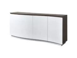 Bahut 4 Portes En Bois "Pyloza" 200cm Blanc Laqué