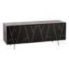 Buffet 4 Tiroirs & 2 Portes "Remina" 150cm Noir & Or