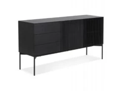 Buffet 3 Tiroirs & 2 Portes Design "Lasco" 160cm Noir