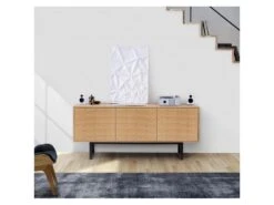 Buffet 3 Portes Triangle "Camden" 175cm Chêne & Noir -Mobilier De Restaurant buffet 19092095