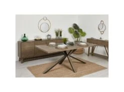 Bahut 3 Portes & 3 Tiroirs "Mirano" 220cm Marron -Mobilier De Restaurant buffet 19092117