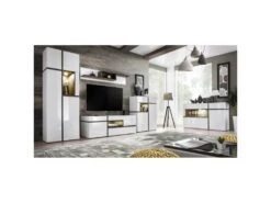 Buffet Design LED "Cross" 150cm Blanc -Mobilier De Restaurant buffet 19092369