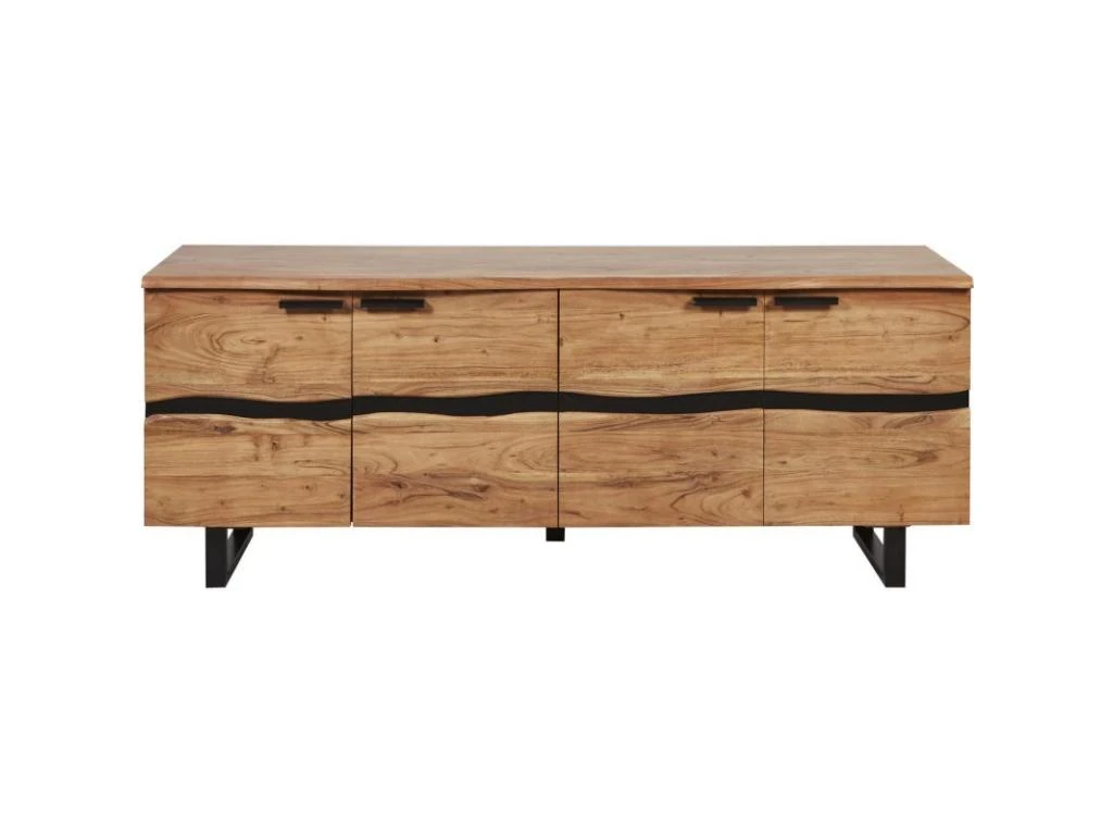 Buffet 4 Portes En Bois "Malo" 200cm Marron 1 Buffet 4 Portes En Bois "Malo" 200cm Marron