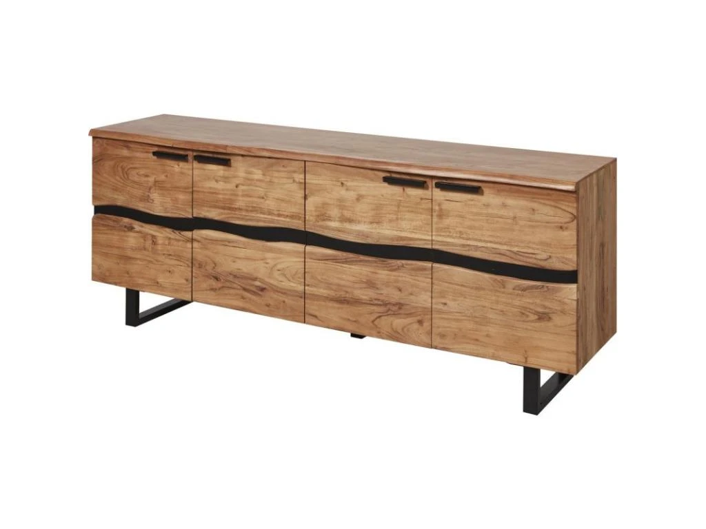 Buffet 4 Portes En Bois "Malo" 200cm Marron 3 Buffet 4 Portes En Bois "Malo" 200cm Marron – Image 3