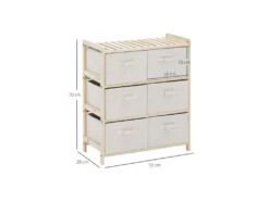 Commode 6 Tiroirs AGDE Beige -Mobilier De Restaurant buffet 19193949