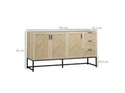 Buffet Motif Chevron JOHN Bois Et Noir -Mobilier De Restaurant buffet 19194105