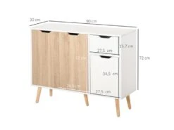 Buffet Scandinave LEON Chêne Et Blanc -Mobilier De Restaurant buffet 19194225