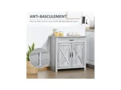 Buffet 2 Portes ELOÏSE Gris Clair -Mobilier De Restaurant buffet 19194521