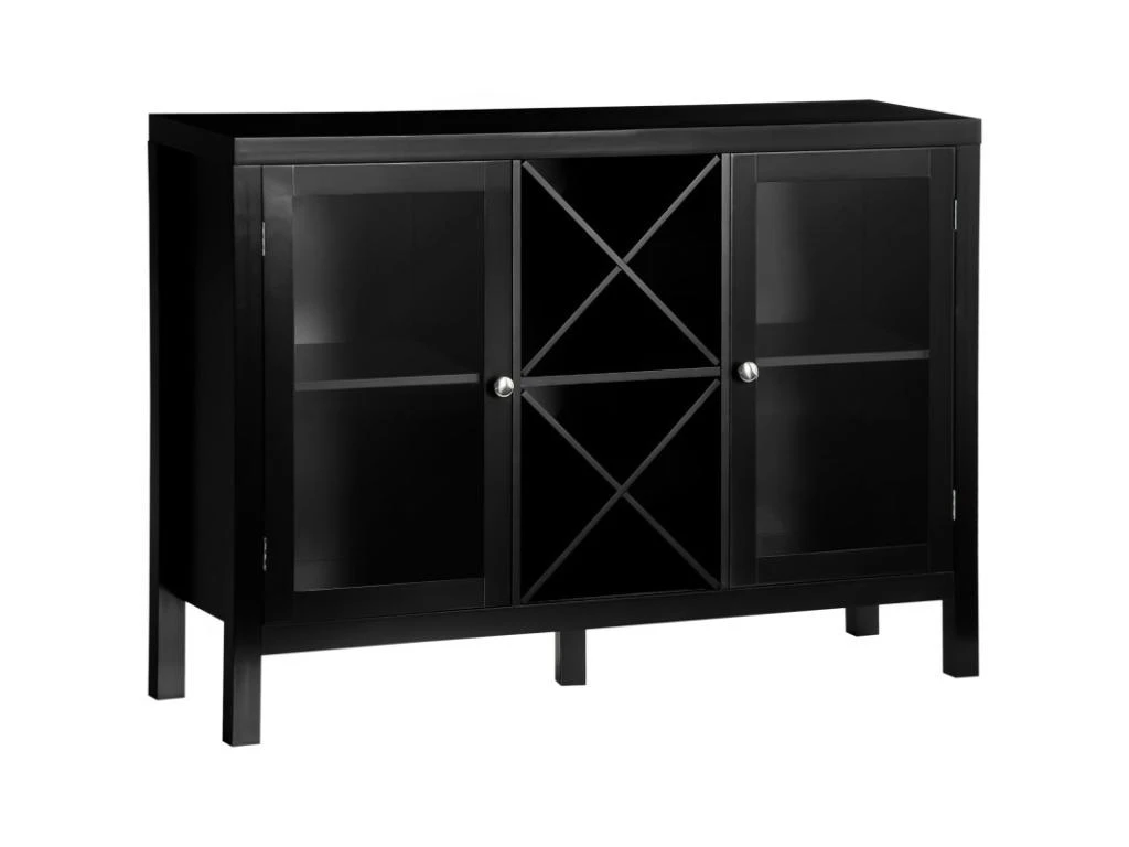 Buffet Meuble De Rangement Vitré BONNIE Noir 1 Buffet Meuble De Rangement Vitré BONNIE Noir