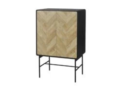 Bahut 2 Portes - Bois Et Metal Noir - L 80 X P 40 X H 122 - BROOKLYN -Mobilier De Restaurant buffet 19379371