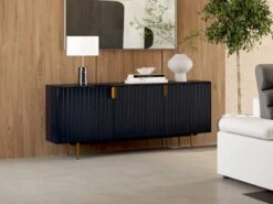 Buffet - 3 Portes - MDF Et Métal - Coloris : Noir Et Doré - LIKANA 21 Buffet - 3 Portes - MDF Et Métal - Coloris : Noir Et Doré - LIKANA -Mobilier De Restaurant buffet 19429457