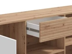 Buffet Avec 3 Portes, 1 Tiroir Et 1 Niche En MDF - Naturel Clair Et Blanc - EZGI -Mobilier De Restaurant buffet 19461747