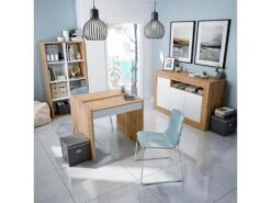 Buffet 3 Portes 1 Niche Blanc/Chêne - TOZA - L 144 X L 42 X H 87 Cm -Mobilier De Restaurant buffet 19720405