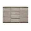 Buffet 2 Portes 4 Tiroirs Chêne Clair - ZYWO - L 133 X L 41 X H 88 Cm