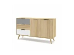 Buffet 2 Portes 3 Tiroir Bois/Blanc/Gris - FAEL -Mobilier De Restaurant buffet 19901295