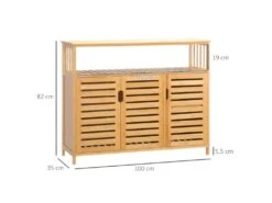 Buffet 3 Portes CARLA En Bambou -Mobilier De Restaurant buffet 21023899