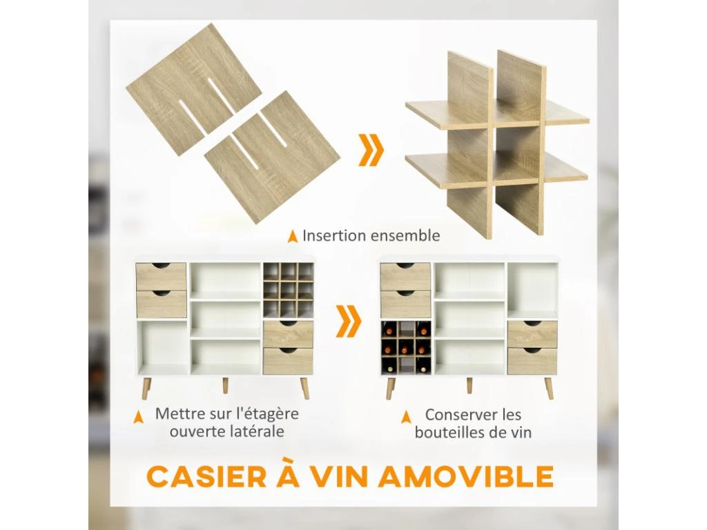 Buffet Scandinave ALCOY Blanc Et Bois 5 Buffet Scandinave ALCOY Blanc Et Bois – Image 5