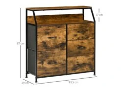 Buffet Industriel VITERBE Bois Et Noir -Mobilier De Restaurant buffet 21023949