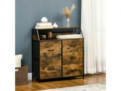 Buffet Industriel VITERBE Bois Et Noir -Mobilier De Restaurant buffet 21023951