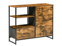 Buffet étagères ATHLONE Bois Et Noir