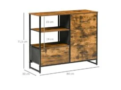 Buffet étagères ATHLONE Bois Et Noir -Mobilier De Restaurant buffet 21023989