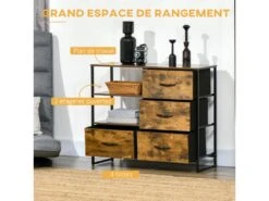 Buffet étagères ATHLONE Bois Et Noir -Mobilier De Restaurant buffet 21023993