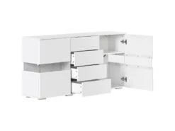 Buffet De Rangement Avec 16 Couleurs LED Pour Salon - Blanc 7 Buffet De Rangement Avec 16 Couleurs LED Pour Salon - Blanc -Mobilier De Restaurant buffet 21026159