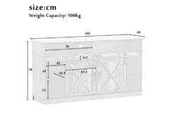 Buffet Avec 2 Portes Coulissantes + Compartiments - étagères Réglables - Marron -Mobilier De Restaurant buffet 21026199
