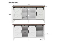 Buffet Avec 2 Portes Coulissantes + Compartiments + LED - étagères Réglables - Marron -Mobilier De Restaurant buffet 21026399
