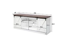 Buffet Avec 2 Portes Coulissantes + Compartiments - étagères Réglables - Blanc -Mobilier De Restaurant buffet 21026419