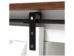 Buffet Avec 2 Portes Coulissantes + Compartiments - étagères Réglables - Blanc -Mobilier De Restaurant buffet 21026425