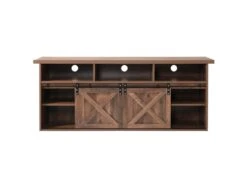 Buffet Avec 2 Portes Coulissantes + Compartiments - étagères Réglables - Marron Foncé -Mobilier De Restaurant buffet 21026635