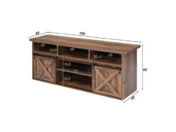 Buffet Avec 2 Portes Coulissantes + Compartiments - étagères Réglables - Marron Foncé -Mobilier De Restaurant buffet 21026637