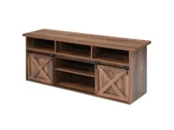 Buffet Avec 2 Portes Coulissantes + Compartiments - étagères Réglables - Marron Foncé -Mobilier De Restaurant buffet 21026643