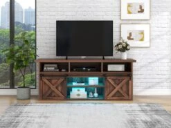 Buffet Avec 2 Portes Coulissantes + Compartiments - étagères Réglables - Marron Foncé -Mobilier De Restaurant buffet 21026647