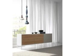 Buffet Bois Chêne Et Laqué Portes Avec Push Pieds époxy Acier Inoxydable -Mobilier De Restaurant buffet 21098103