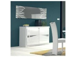 Buffet 2 Portes Blanc Laqué/ Leds - ESPRIT