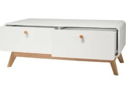Lowboard Avec 2 Tiroirs En Panneau De Particules Blanc -Mobilier De Restaurant buffet 21672025