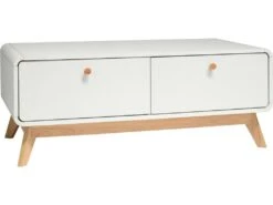 Lowboard Avec 2 Tiroirs En Panneau De Particules Blanc -Mobilier De Restaurant buffet 21672035