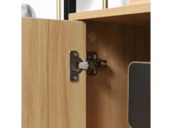 Buffet 2 Portes 2 étagères Plateau En Verre Trempé De MyCocooning -Mobilier De Restaurant buffet 21987389