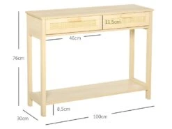 Console 2 Tiroirs Cannage Rotin MILDURA Aspect Bois Cair -Mobilier De Restaurant buffet 21987407