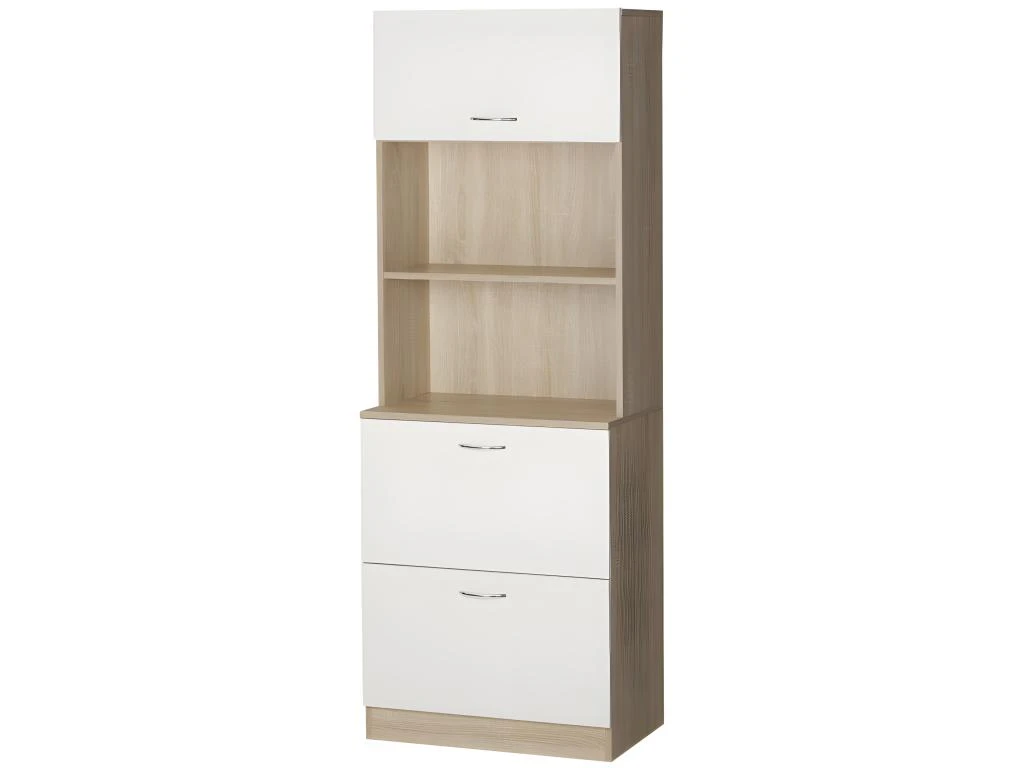 Buffet De Cuisine NEWCASTLE Bois Et Blanc 1 Buffet De Cuisine NEWCASTLE Bois Et Blanc