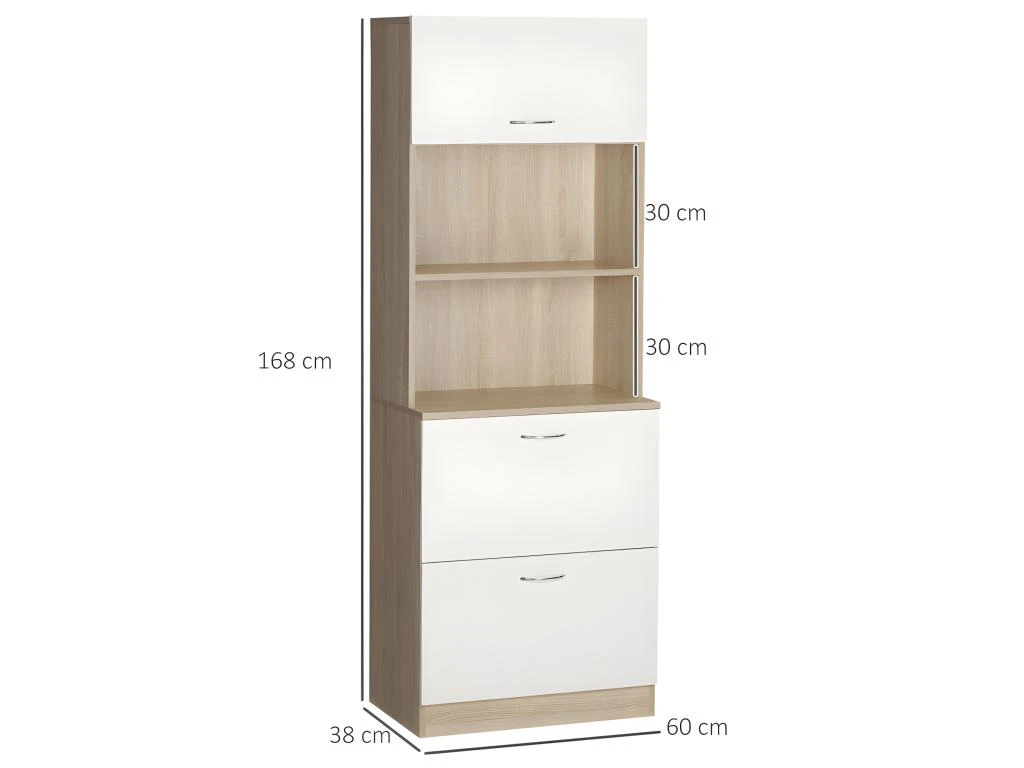 Buffet De Cuisine NEWCASTLE Bois Et Blanc 3 Buffet De Cuisine NEWCASTLE Bois Et Blanc – Image 3