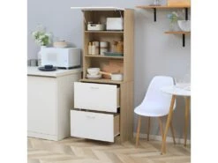 Buffet De Cuisine NEWCASTLE Bois Et Blanc 8 Buffet De Cuisine NEWCASTLE Bois Et Blanc -Mobilier De Restaurant buffet 21987429